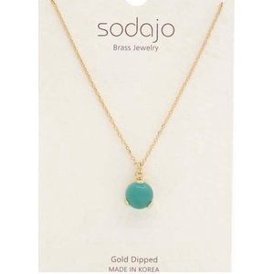 Necklace with a rhinestone